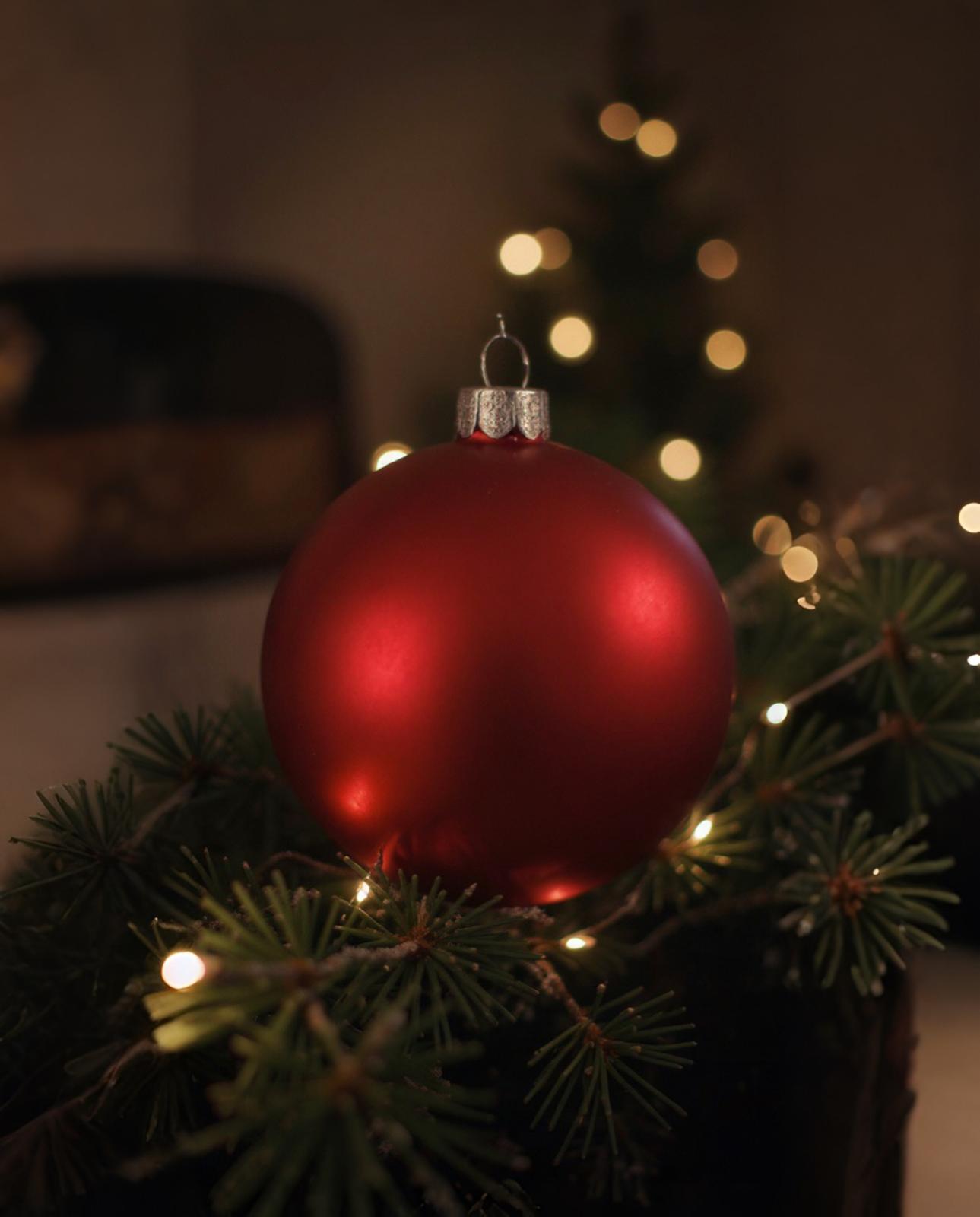 Yılbaşı Dekor Kırmızı 20 cm Top Süs