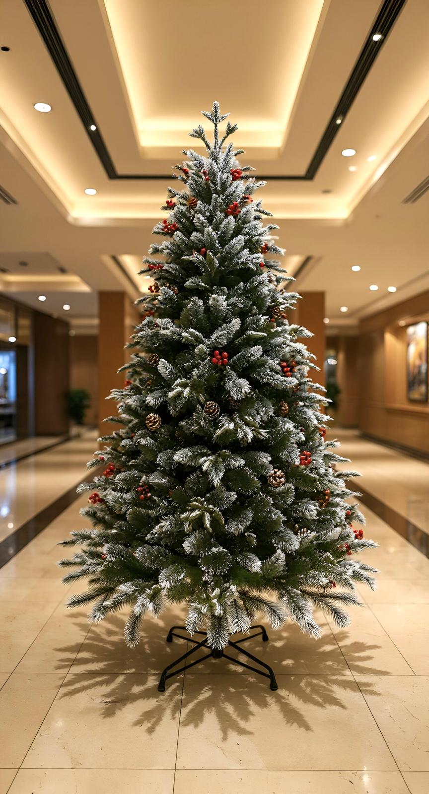 240 CM yılbaşı ağacı kendinden karlı Kokaina ve kozalaklı