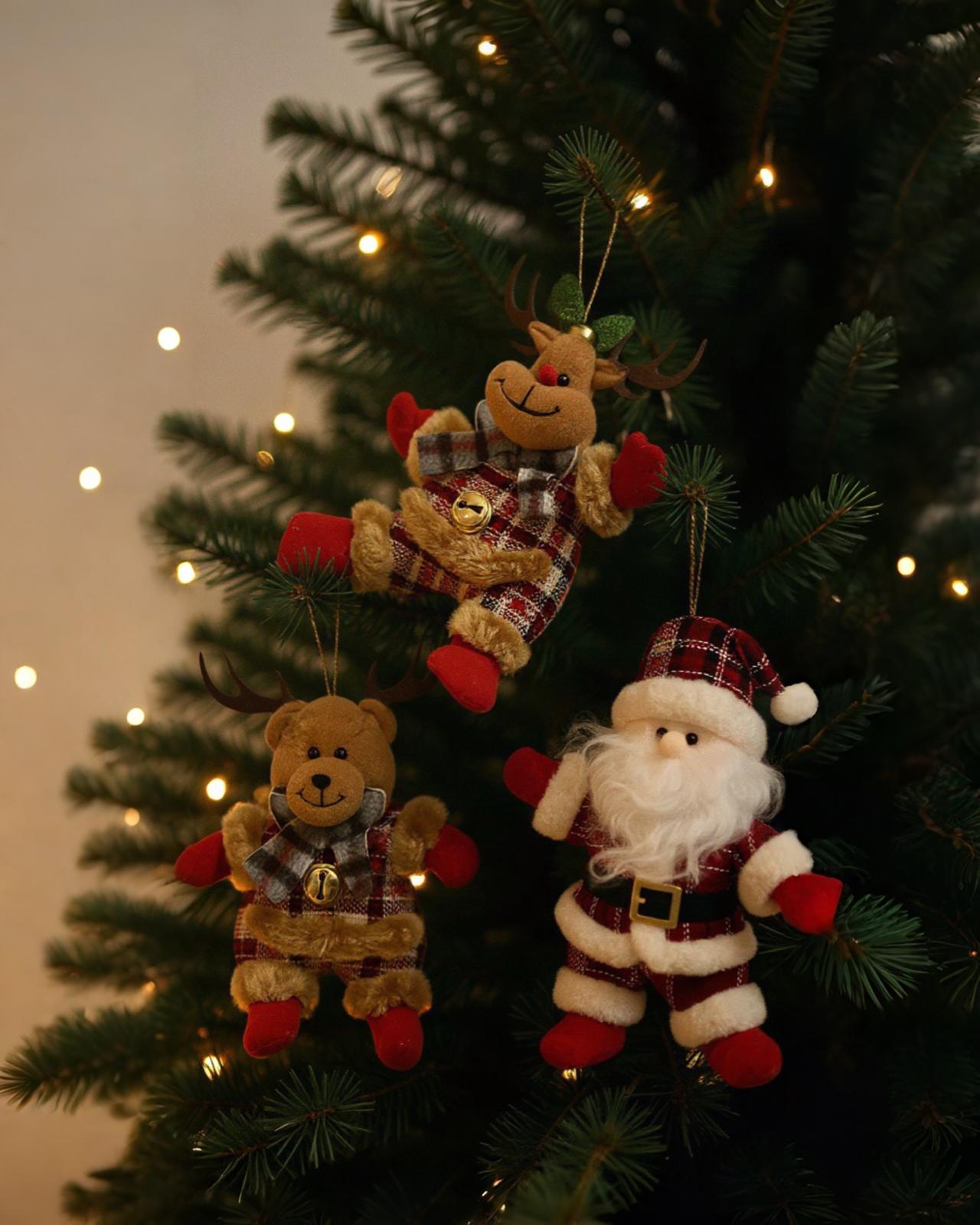 Yılbaşı Ağacı Peluş Set Süs 4 lÜ