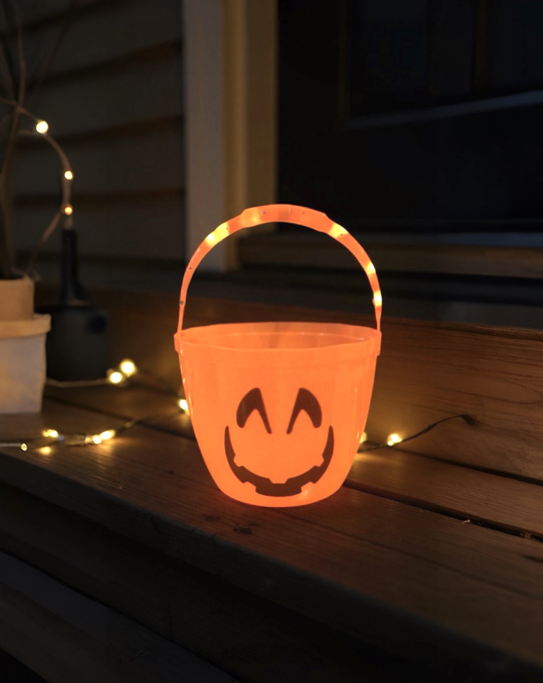 Işıklı Cadılar Bayramı Balkabağı Kova