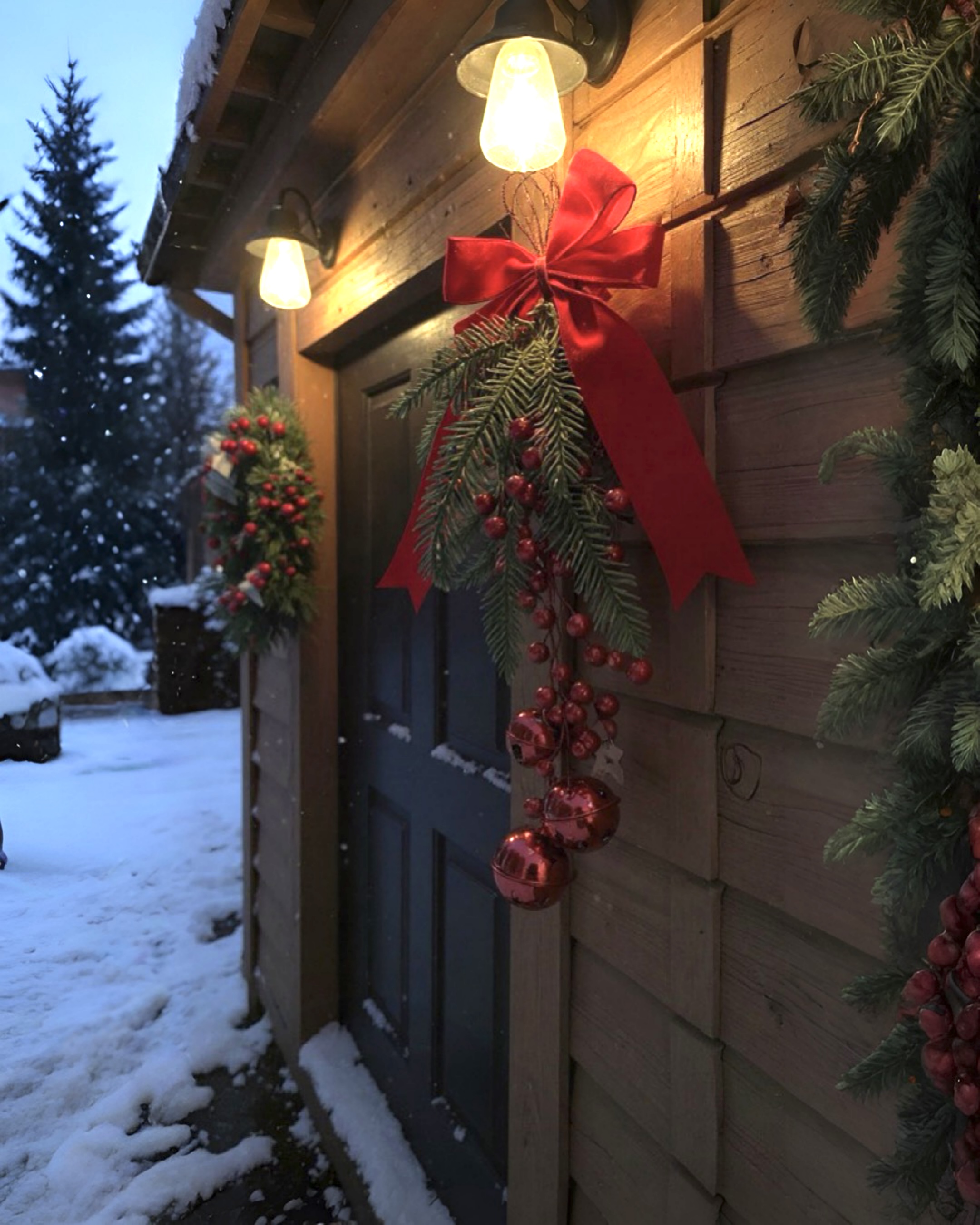 Yılbaşı Süslü Fiyonk Süs Kırmızı