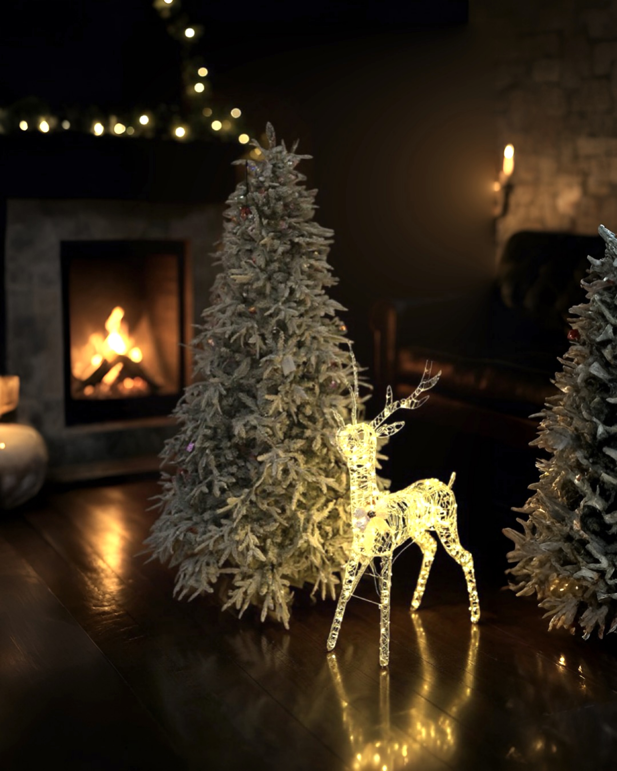 İthal Yılbaşı Ağacı Kendinden Karlı Ve led Işıklı 180 CM