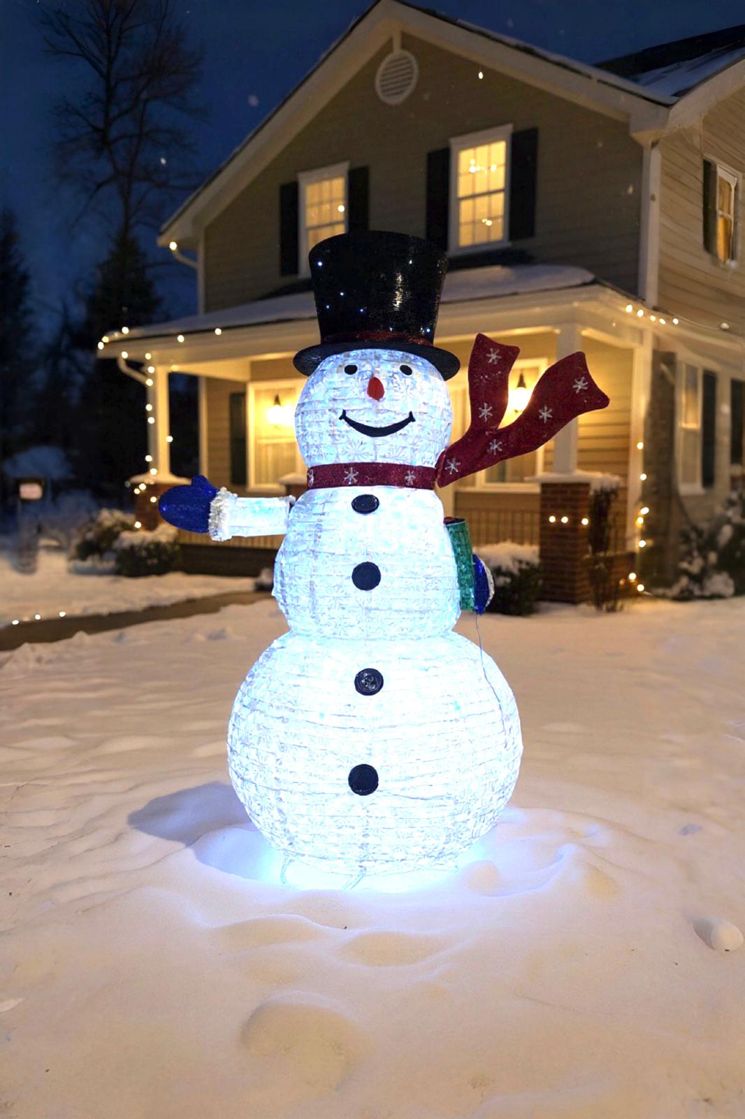 Yılbaşı Kardan Adam Dekor Ledli 180 CM