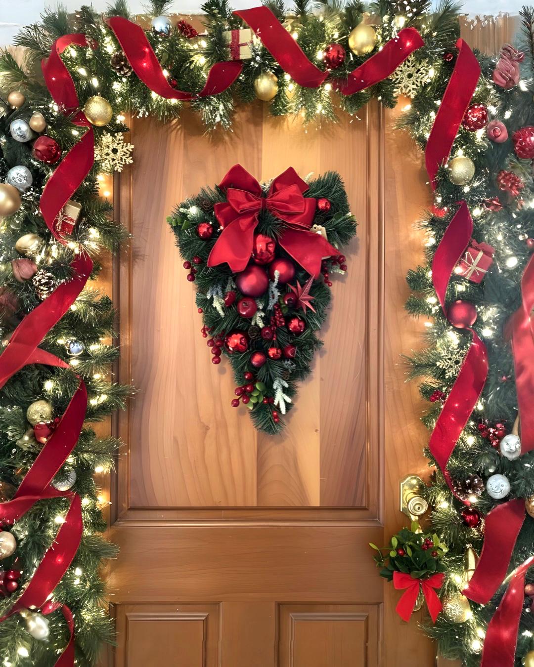 Yılbaşı Kırmızı Renkli Kapı Süsü