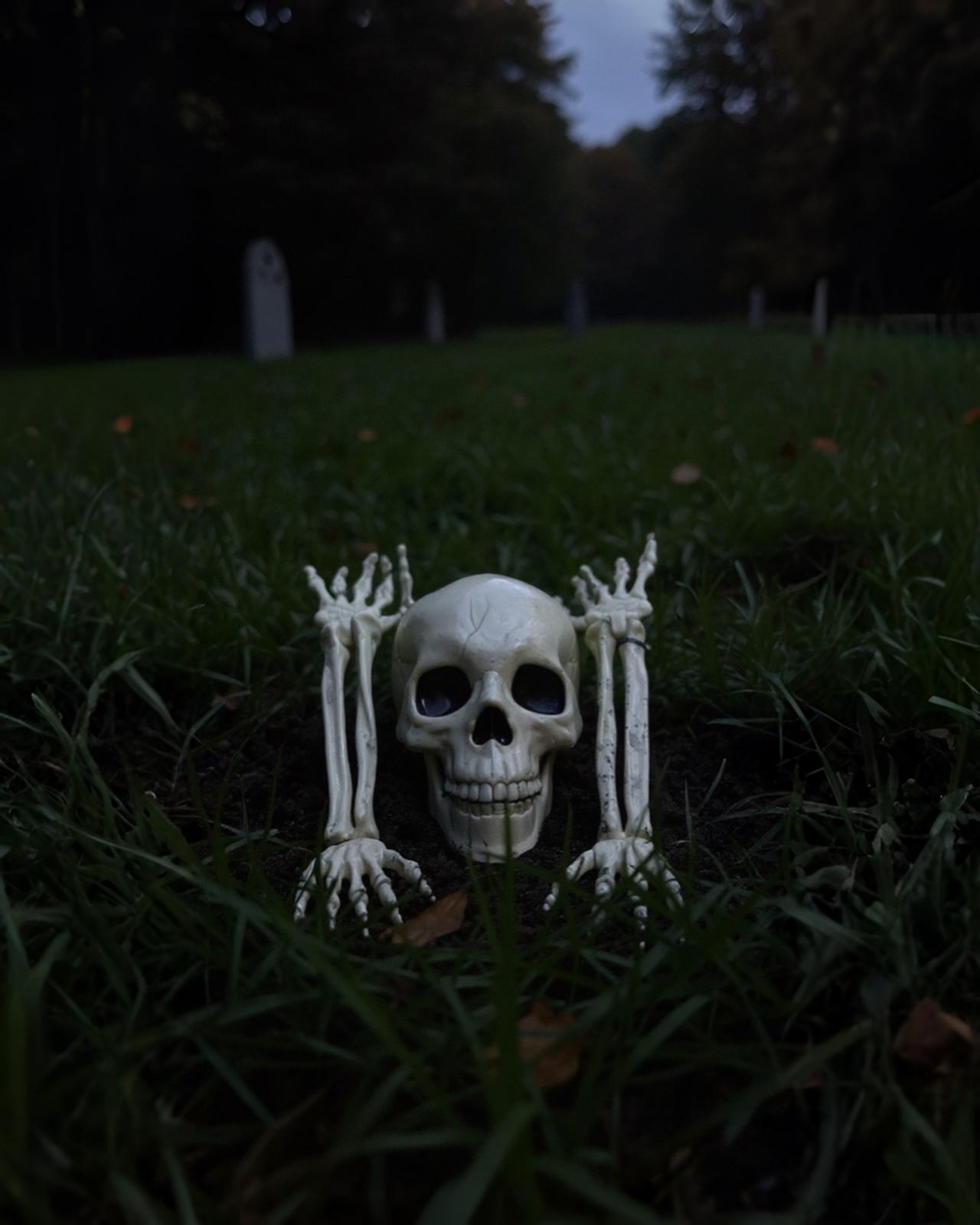 Halloween İskelet Kafası Ve Elleri Dekor Süs