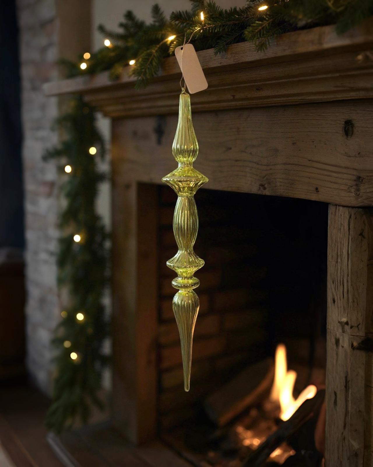 Yılbaşı  Vintage Cam Topuz Süsü 30 CM