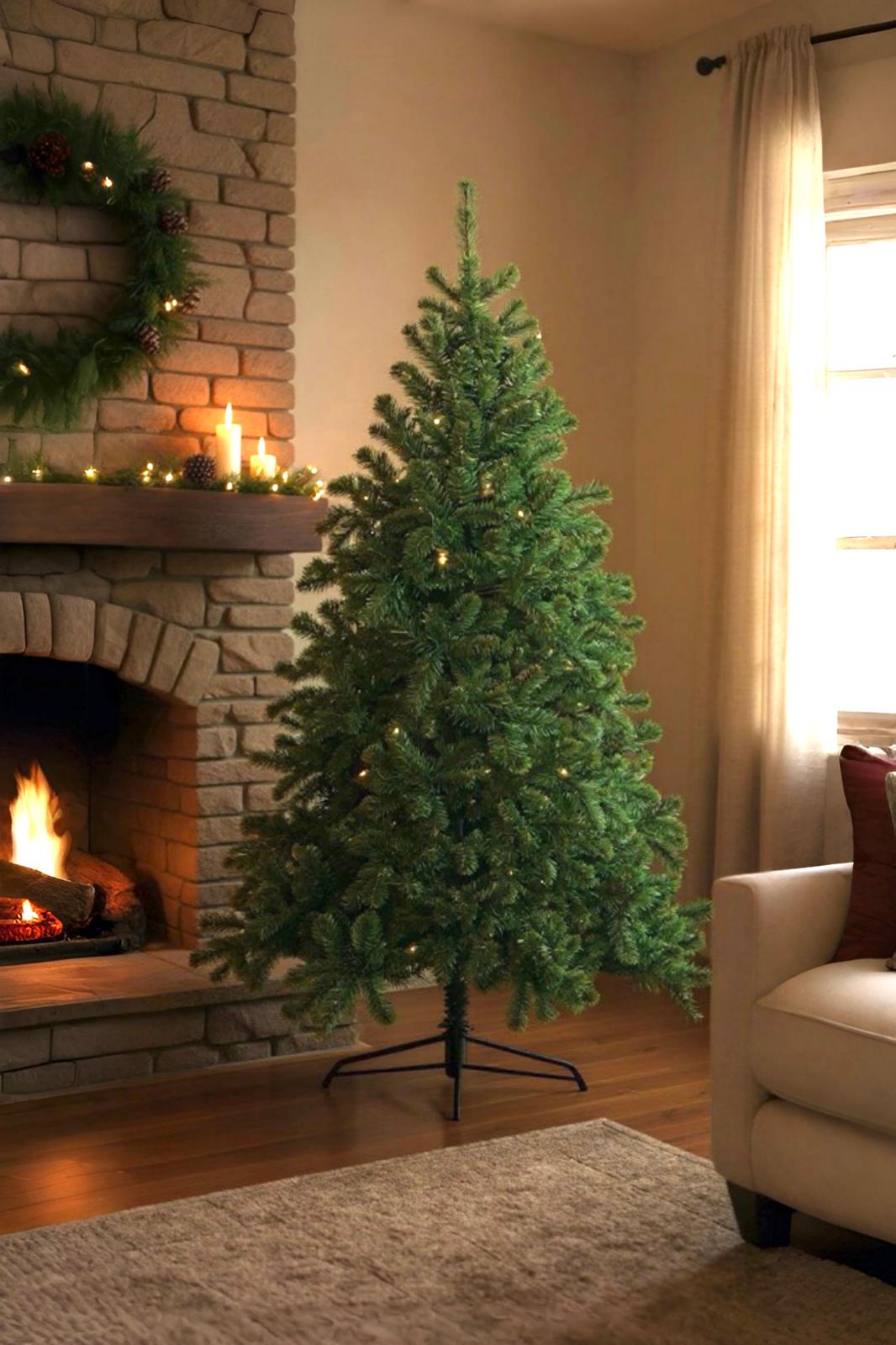 190 Cm Yeşil Renkli Yılbaşı Çam Ağacı 720 Yoğun Dallı