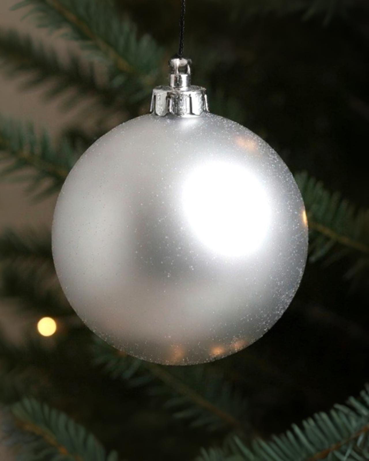 Yılbaşı Dekor 20 cm  Gümüş Top Süsü