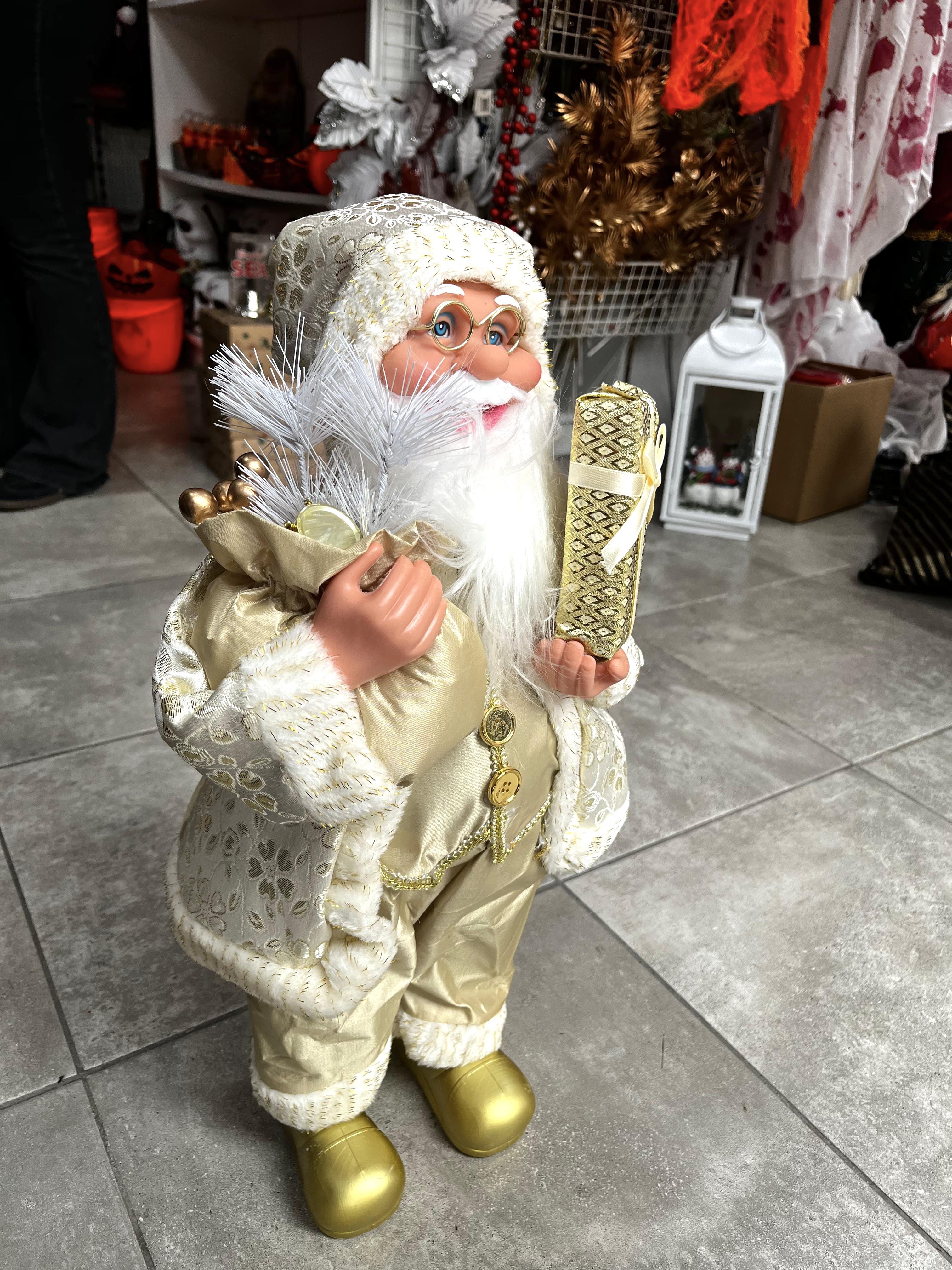 Yılbaşı Noel Baba Beyaz Altın 62 cm