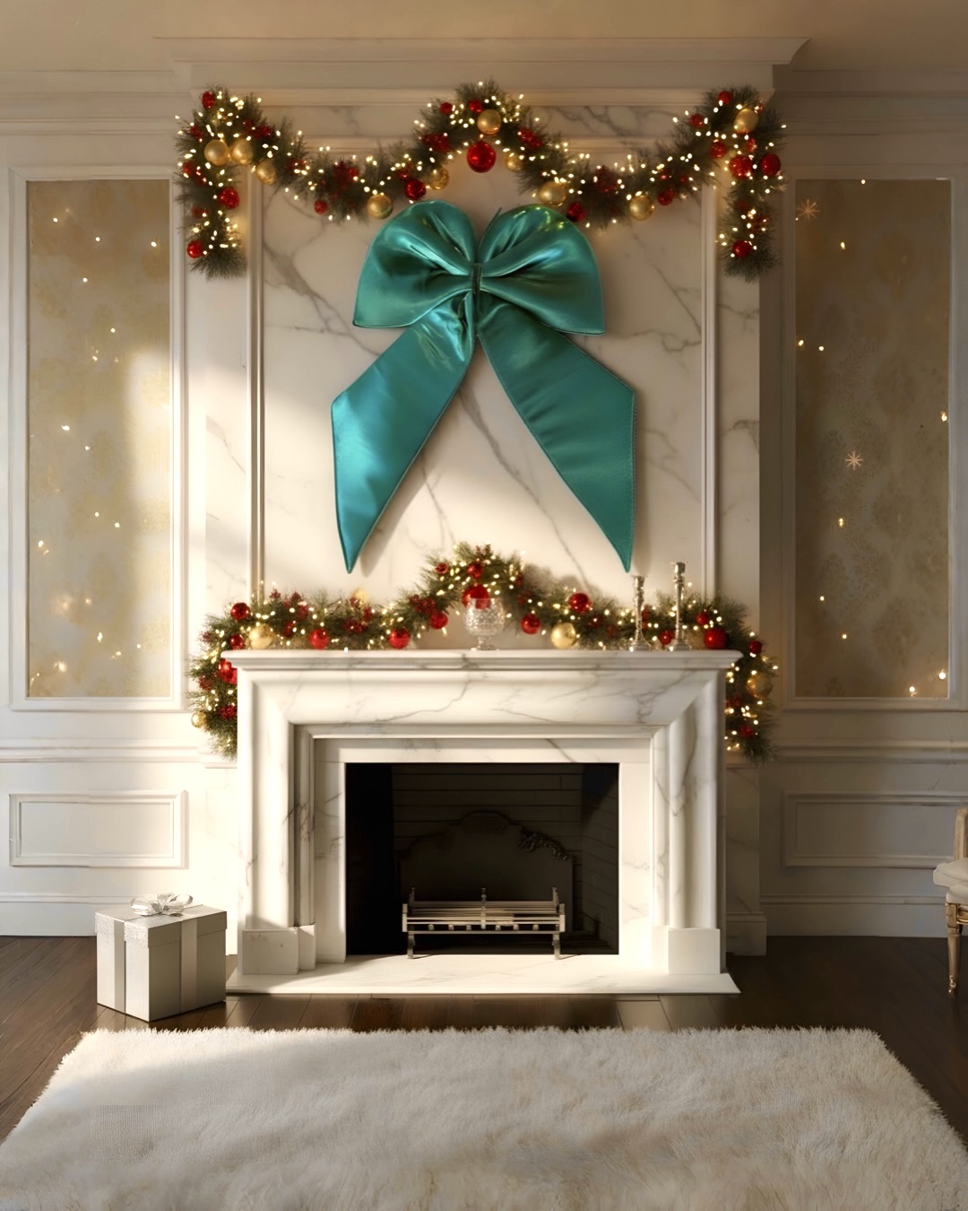 Yılbaşı Yeşil Kadife Fiyonk Kurdele Süs