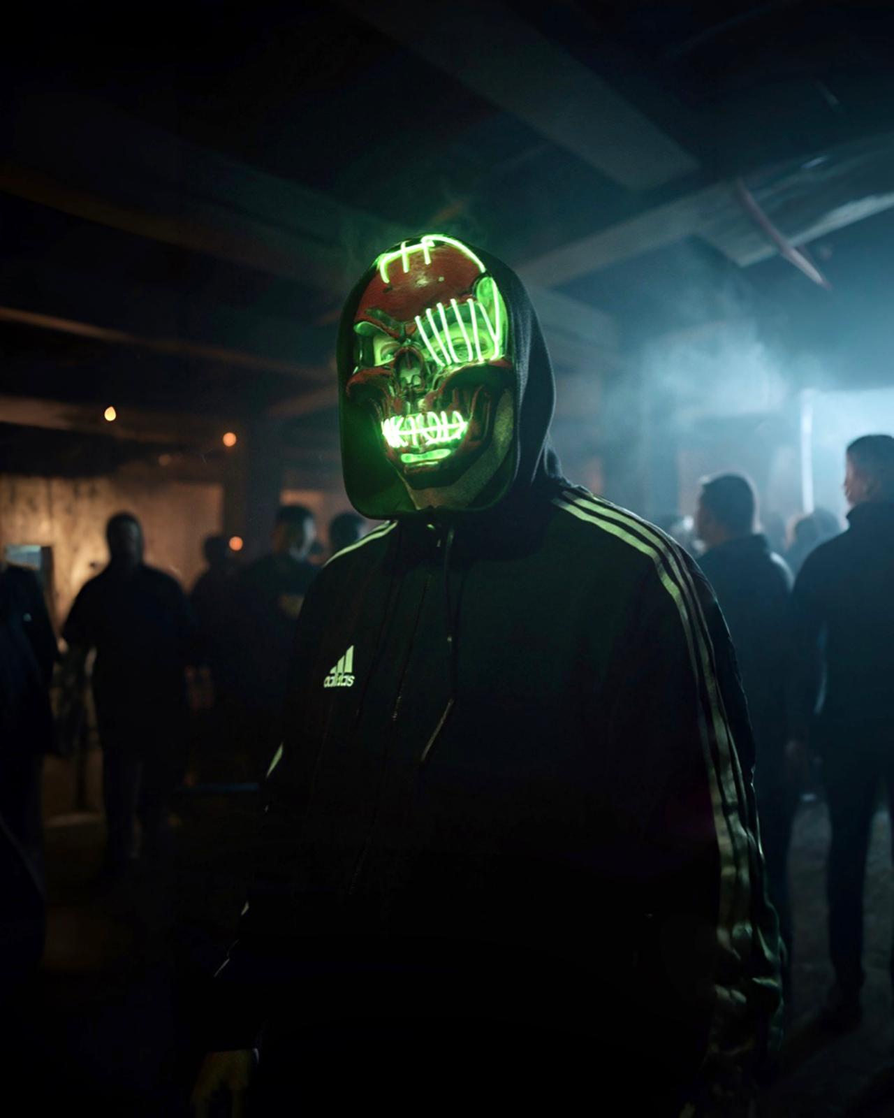 Kırmızı Renkli Neon Maske