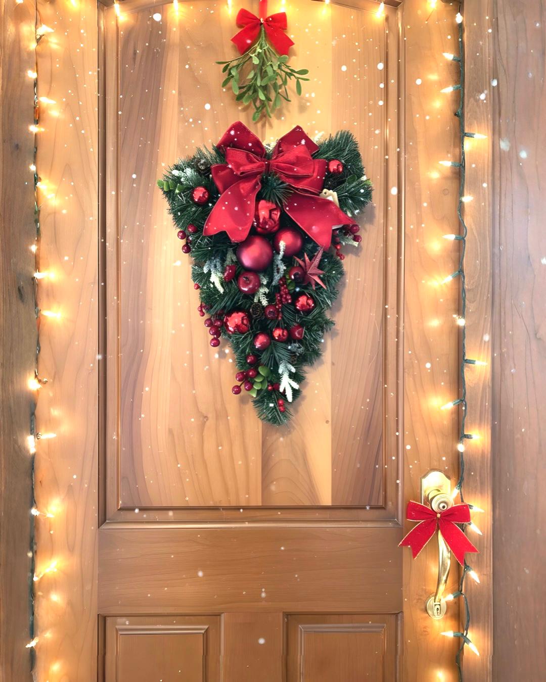 Yılbaşı Kırmızı Renkli Kapı Süsü
