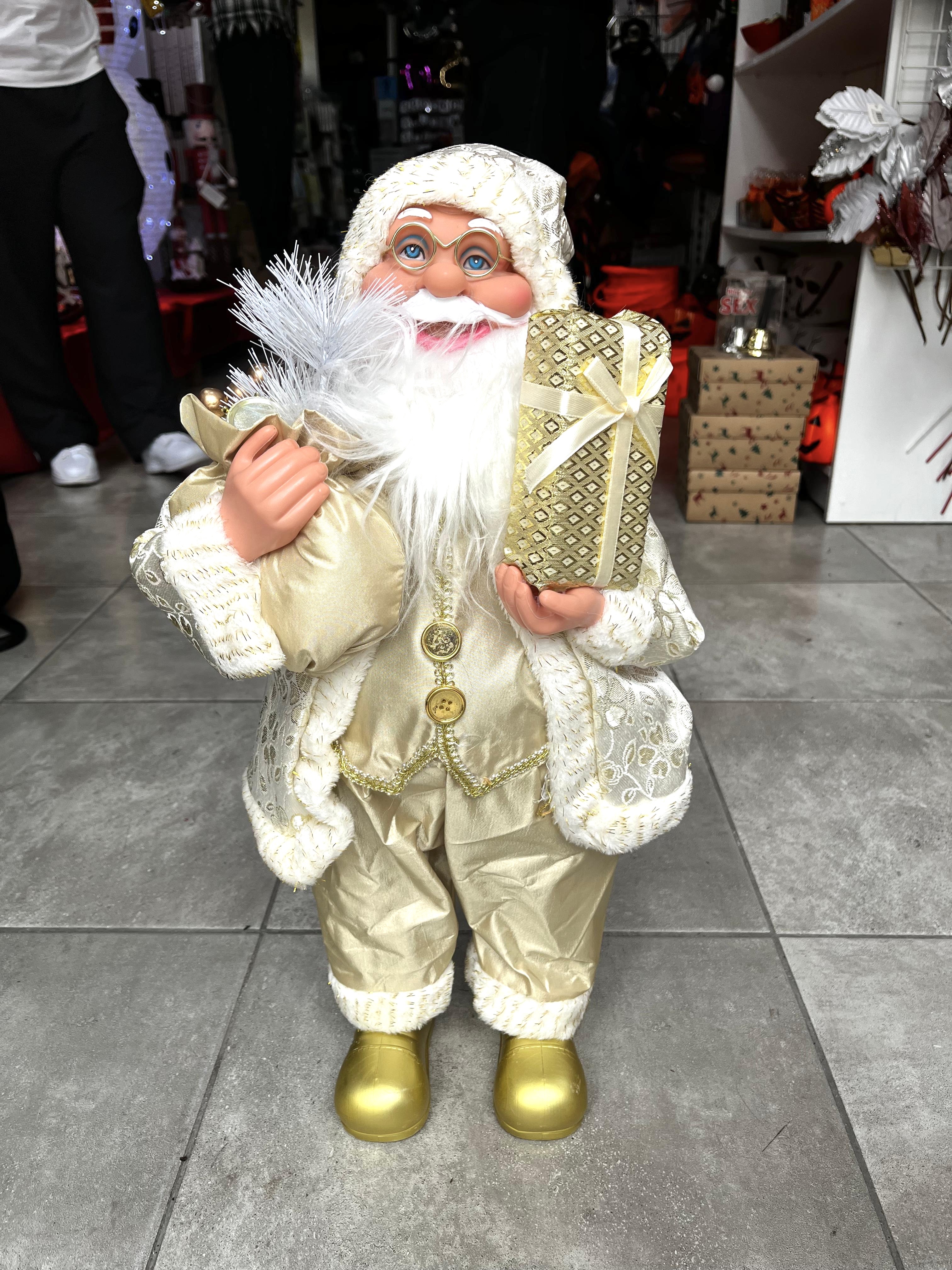 Yılbaşı Noel Baba Beyaz Altın 62 cm