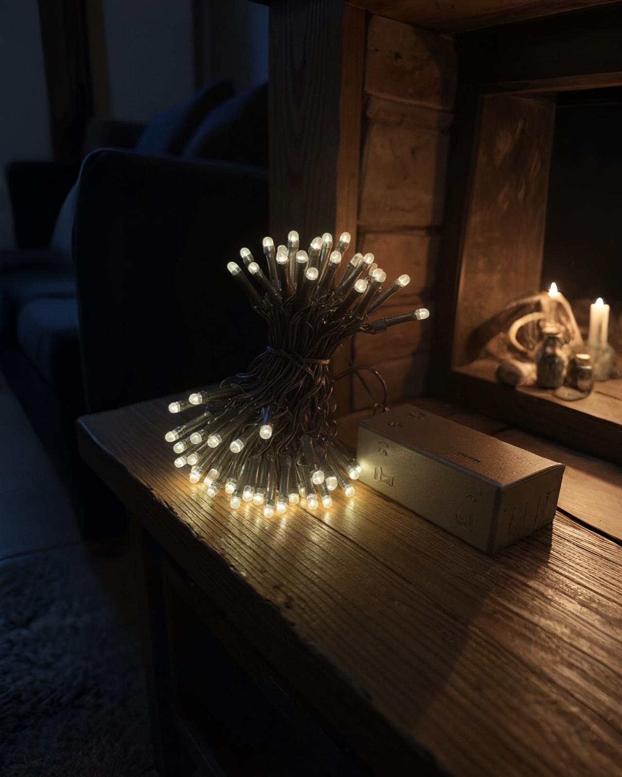 Yılbaşı Pilli Gün Işığı Led Işık 80 led / 8mt