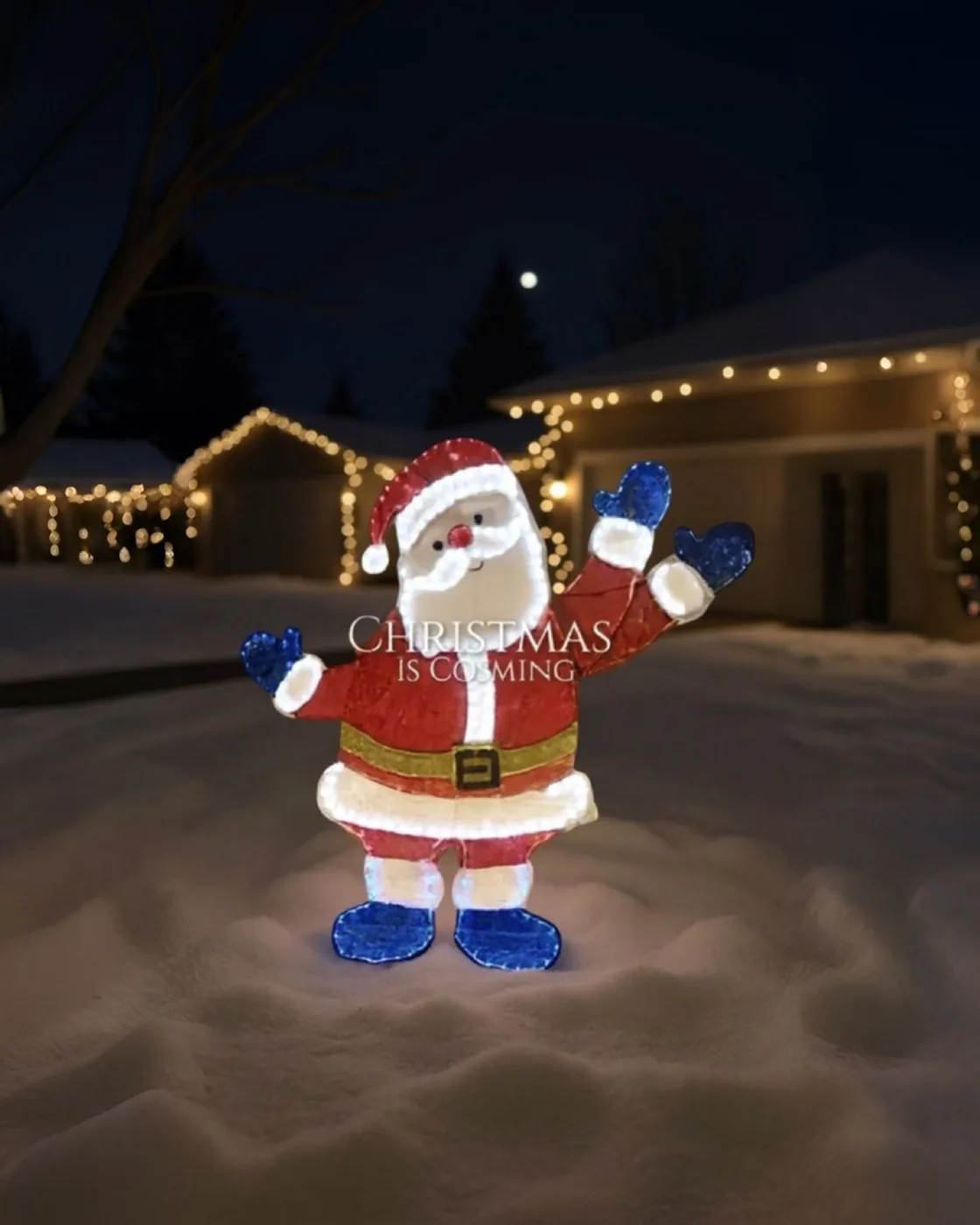 125 CM Led Işıklı Kardan Adam Figürü – 381 LED, 6 Işık Modu, Dış Mekan Yılbaşı Dekoru