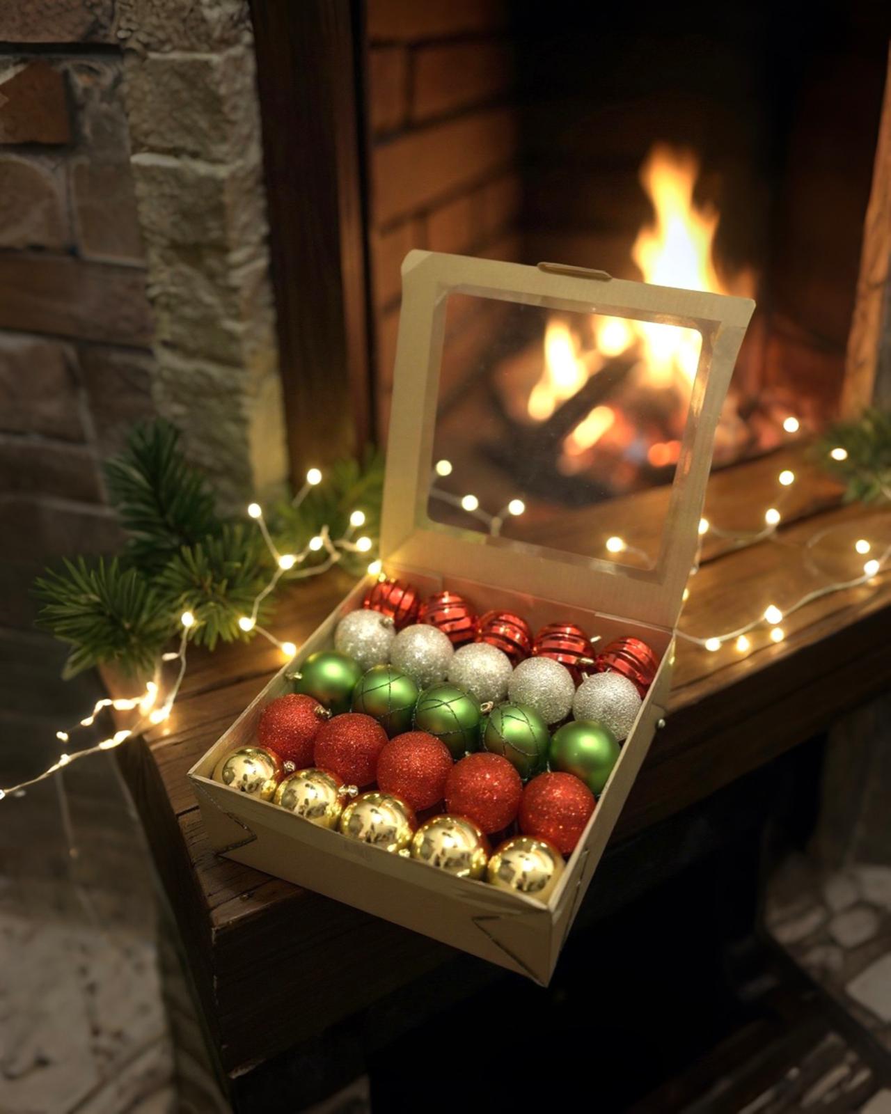 Yılbaşı Ağacı Top Süs  8 CM 50 Adet