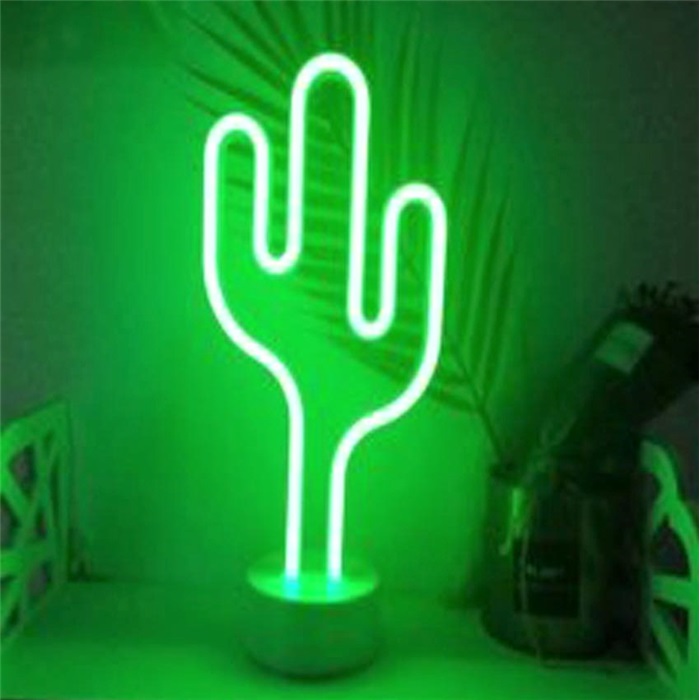 Kaktüs Neon Led Işıklı Masa-gece Lambası Dekoratif Neon Led Lamba
