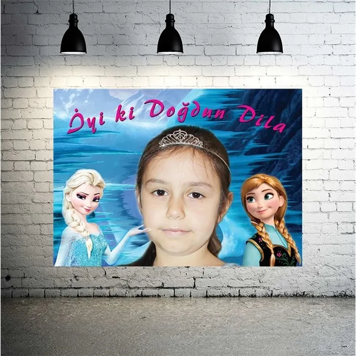 Karlar Ülkesi Prenses Temalı Kişiye Özel Afiş