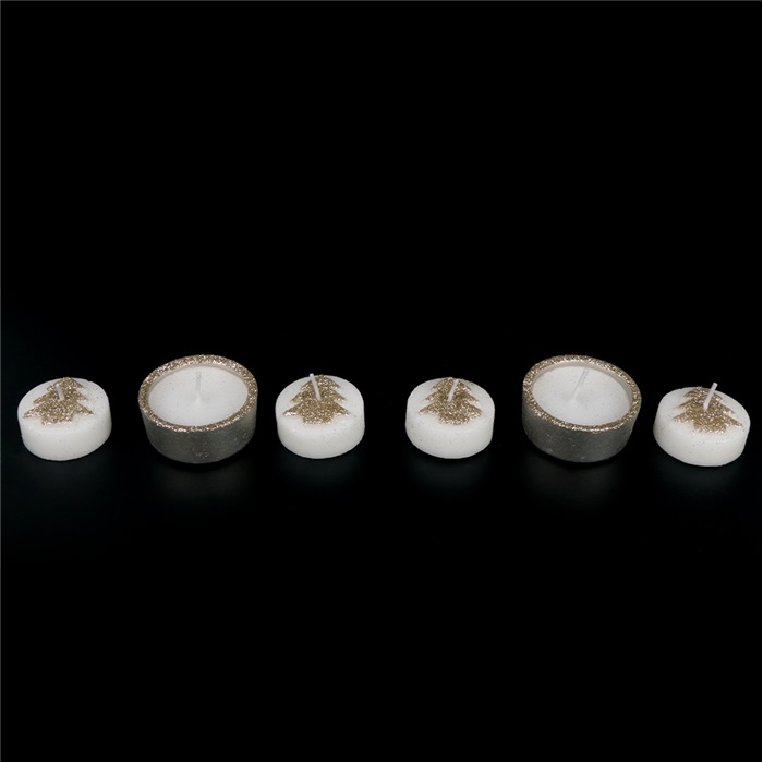 Gümüş Renkli Çam Ağacı Hediyelik Mum