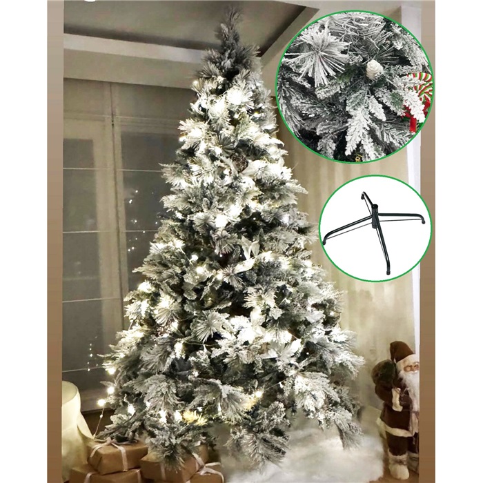 Lüks Karlı Yılbaşı Çam Ağacı 240 Cm Yeşil