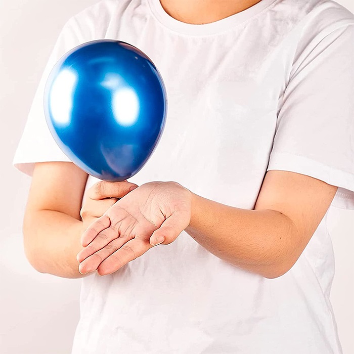 Mavi Renkli Mini Krom Balon