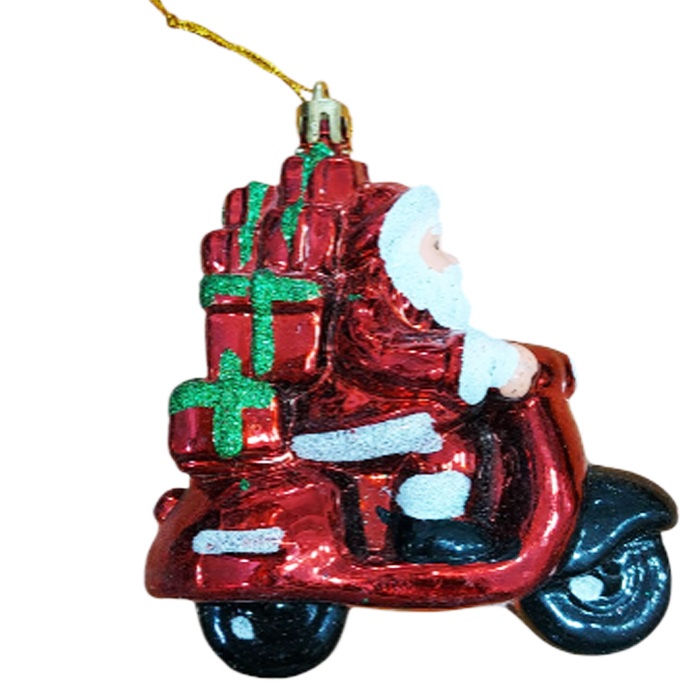 Motorsikletli Noel Baba Yılbaşı Ağaç Asma Süs