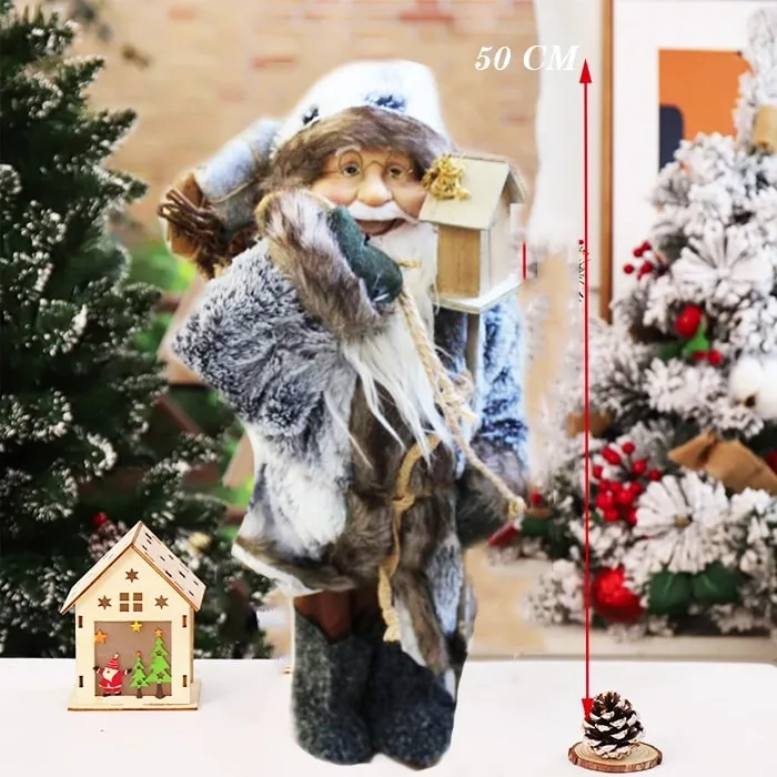 Yılbaşı Gri Renkli Noel Baba Dekor Süs
