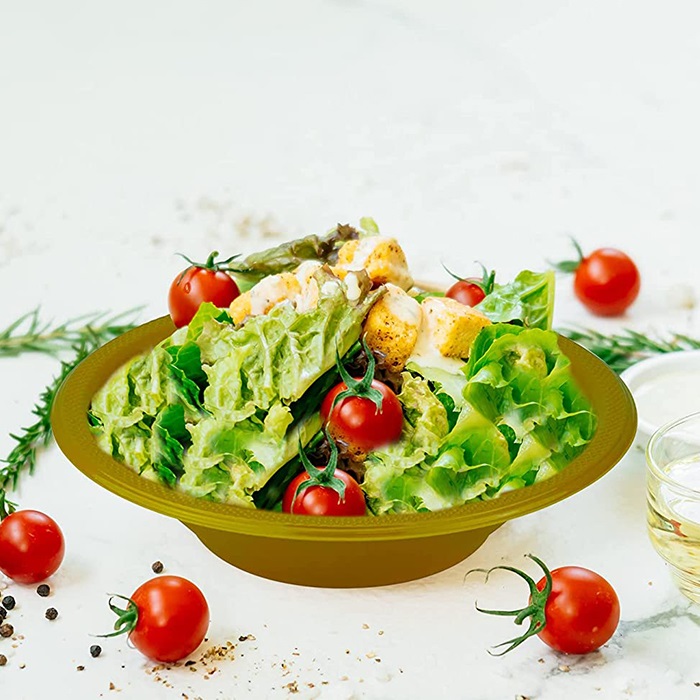 Plastik Oval Çerezlik Kase Gold