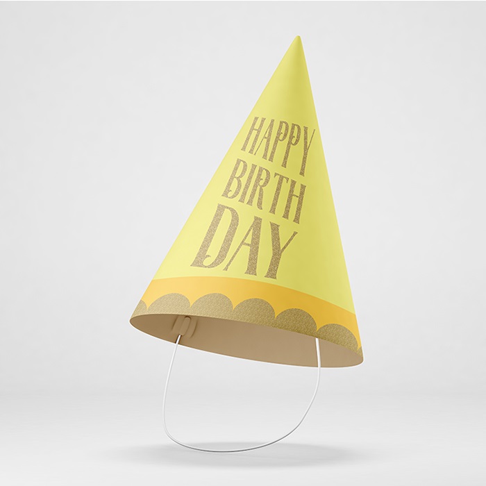 Happy Birthday Makaron Renkler Karton Şapka