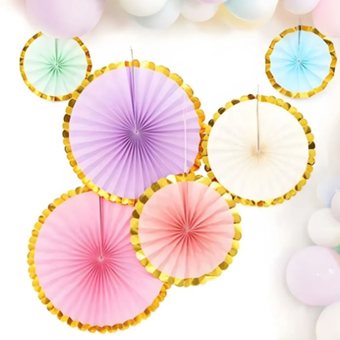 Renkli Varaklı Kağıt Yelpaze Süs