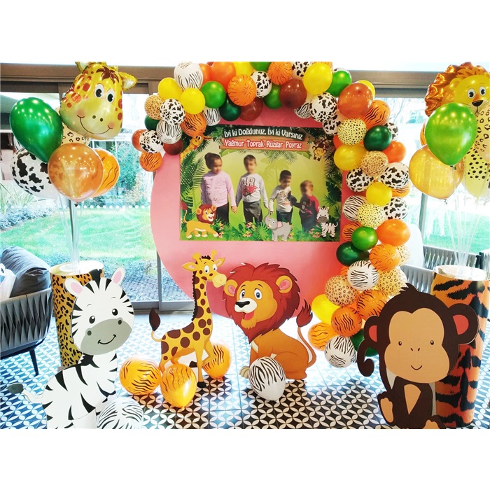 Safari Zebra Dekor Ayaklı Pano