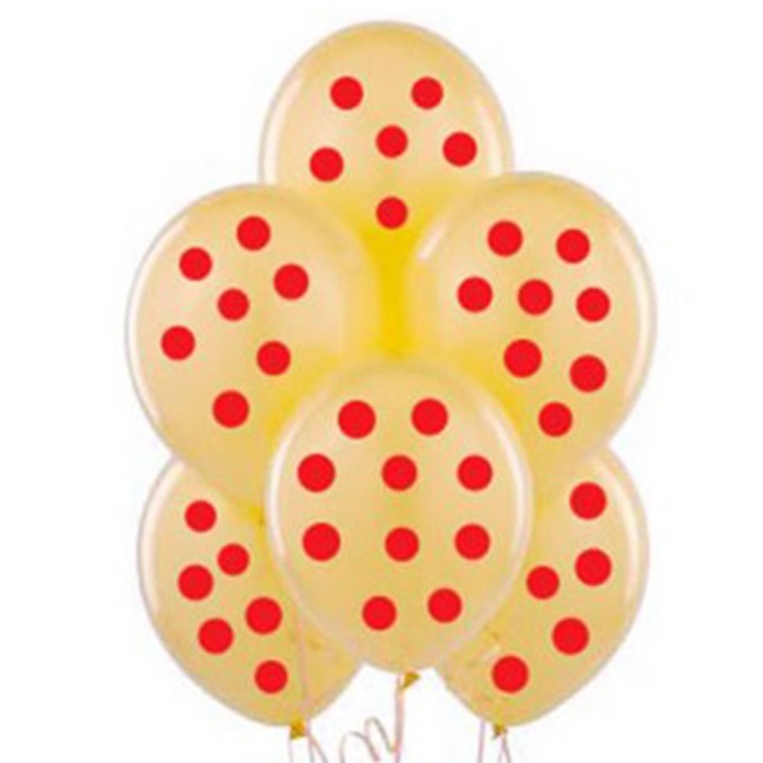 Şeffaf Üzeri Kırmızı Puanlı Balon