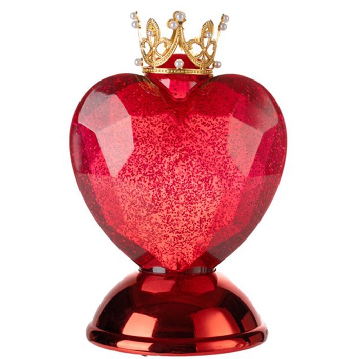 Kristal Küre Kalp Şeklinde Parıltılı Led Gece Lambası