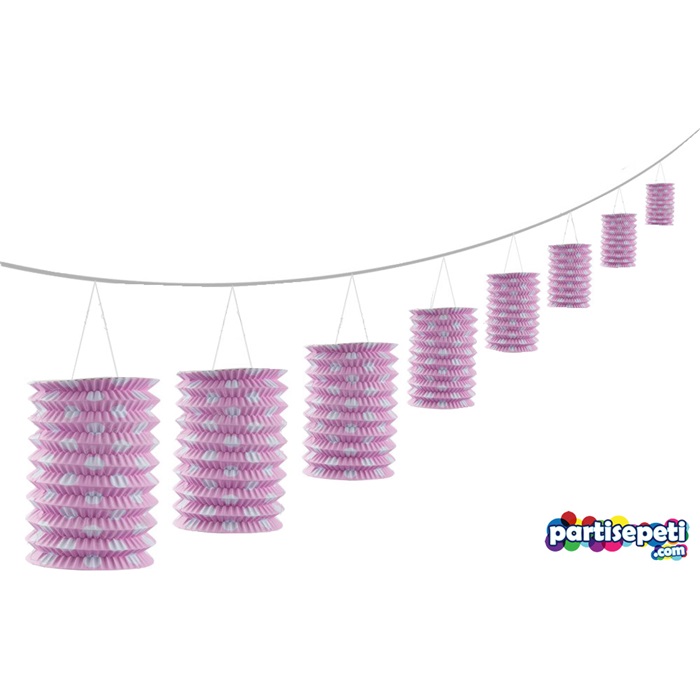 Sıralı Pembe Fener Süs