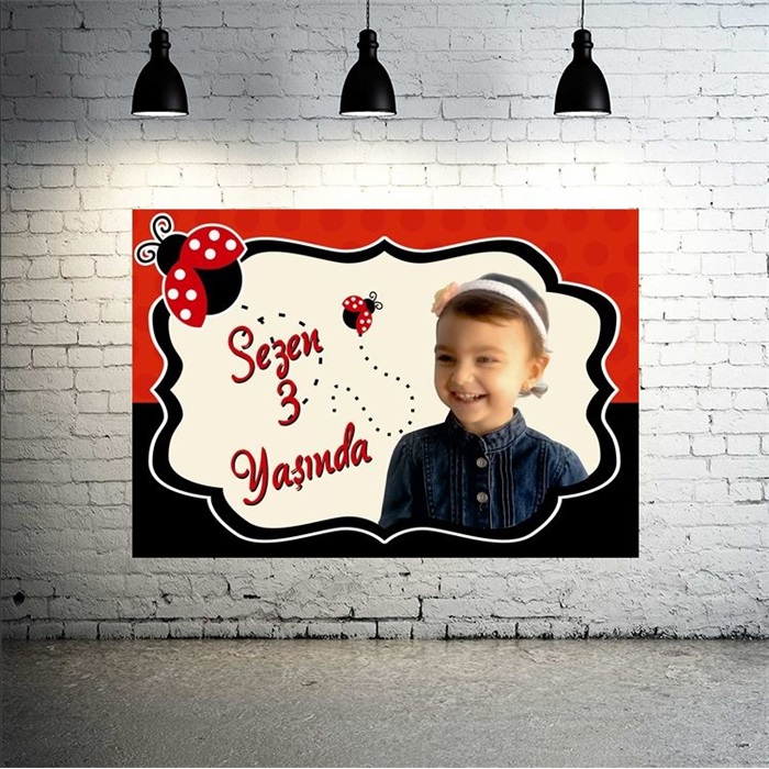 Uğur Böceği Kişiye Özel Yatay Afiş