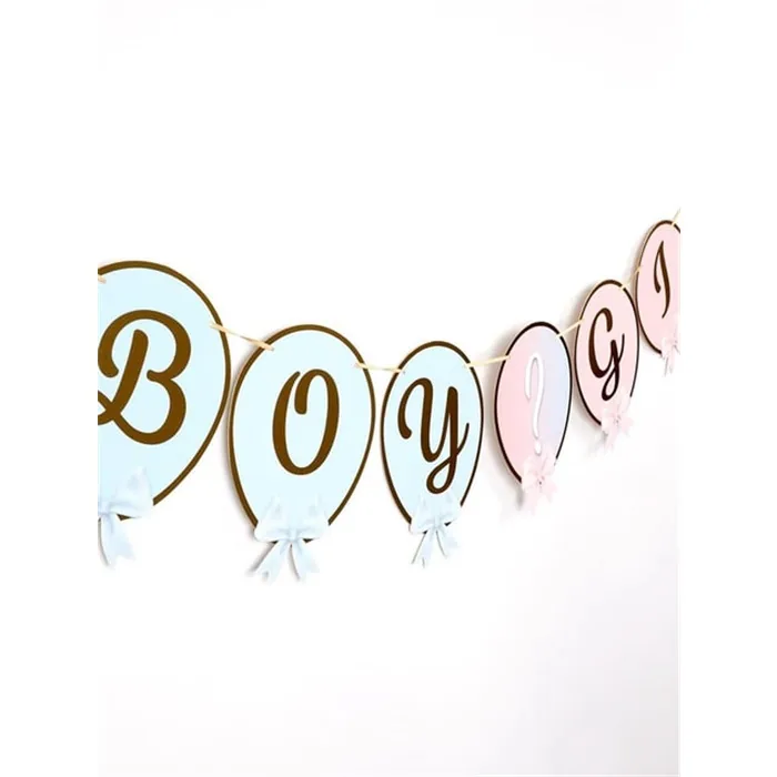 Varaklı Boy Girl Kağıt Banner