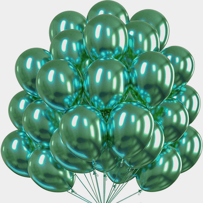 Yeşil Renkli Krom Balon