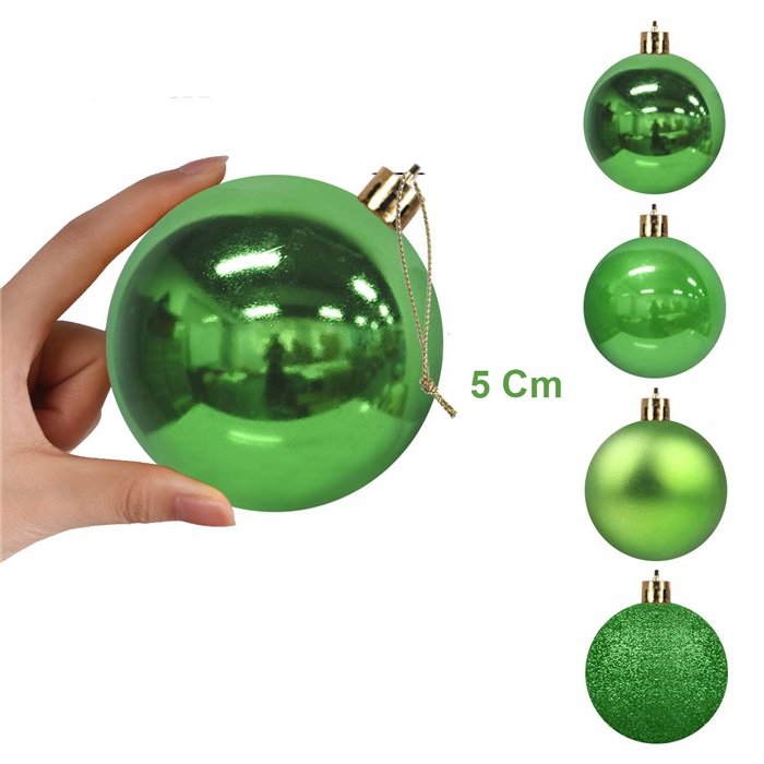 Yeşil Top Ağaç Süs 16'Lı 6 CM