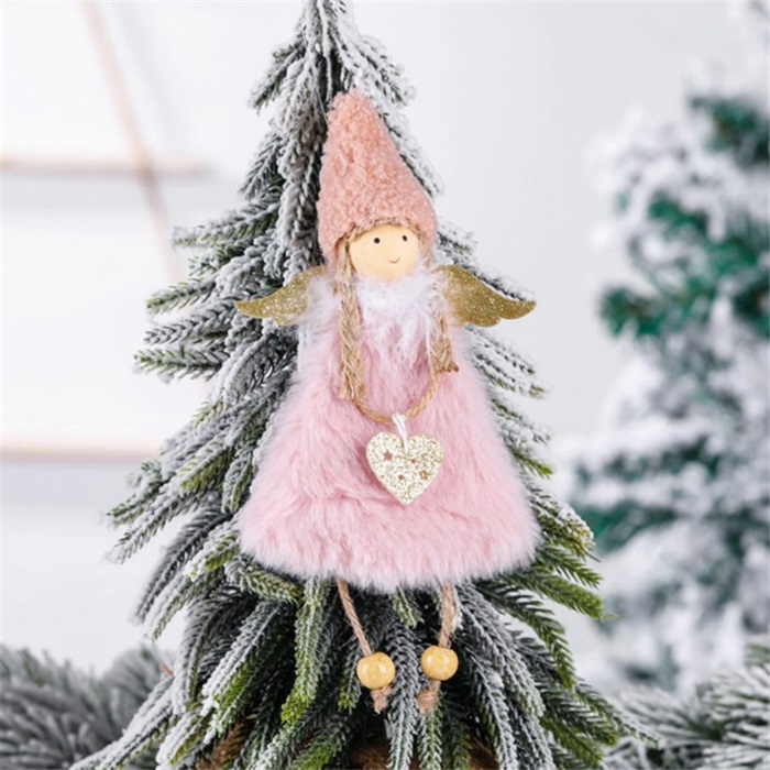 Yılbaşı Ağaç Pembe Renkli Süsü Melek