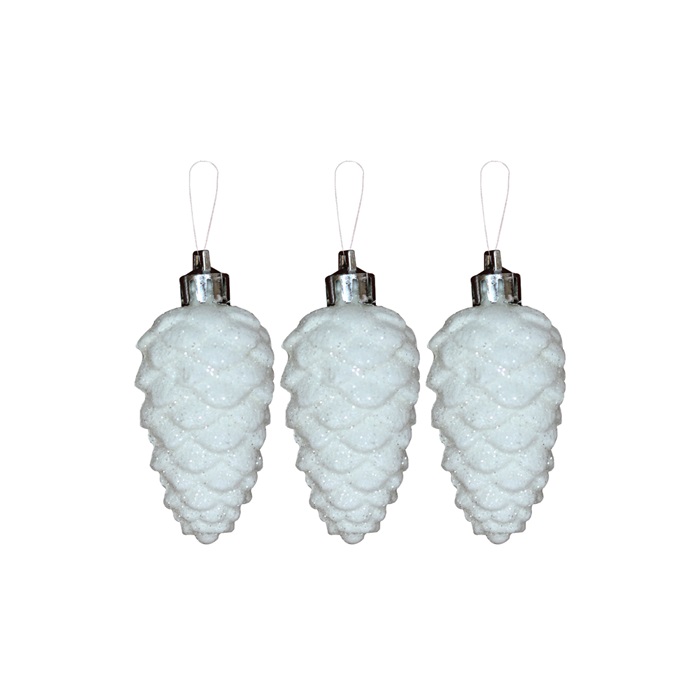 Yılbaşı Ağacı Beyaz Kozalak Asma Süs