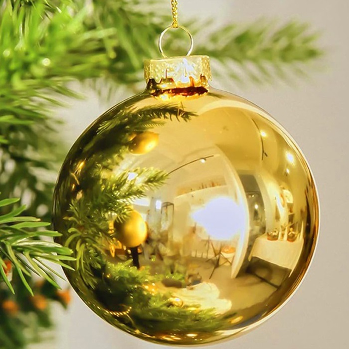 Yılbaşı Ağacı Büyük Gold Parlak Top Süs