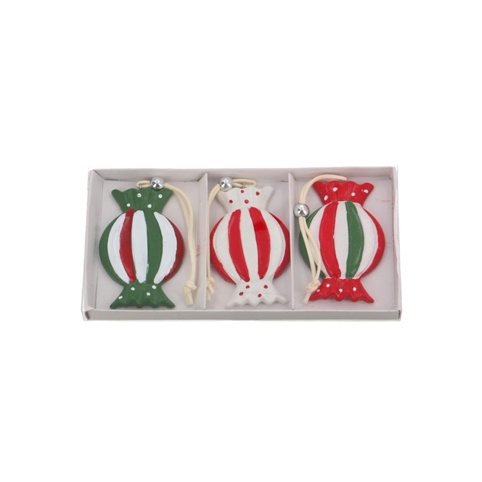 Yılbaşı Ağacı Fiyonk Şeker Asma Süs 3 LÜ