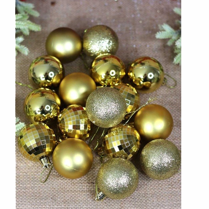 Yılbaşı Ağacı Gold Top Süs 16 LI 5 CM