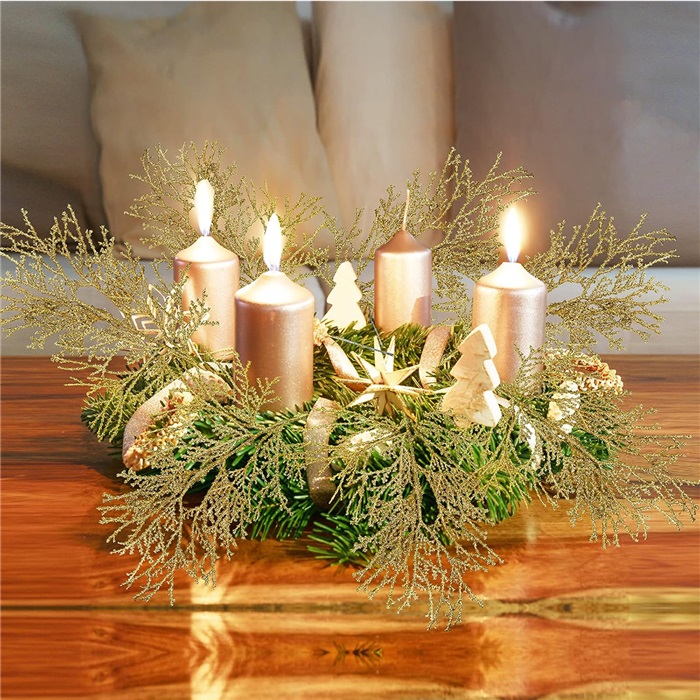 Yılbaşı Ağacı Gold Renkli Çam Dalları Dekor Süs