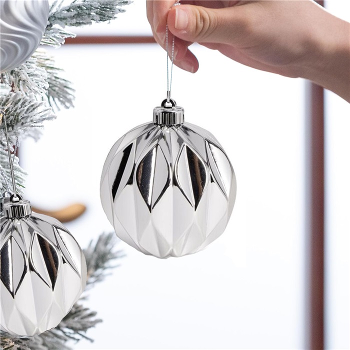 Yılbaşı Dekor 20 cm  Gümüş Top Süsü