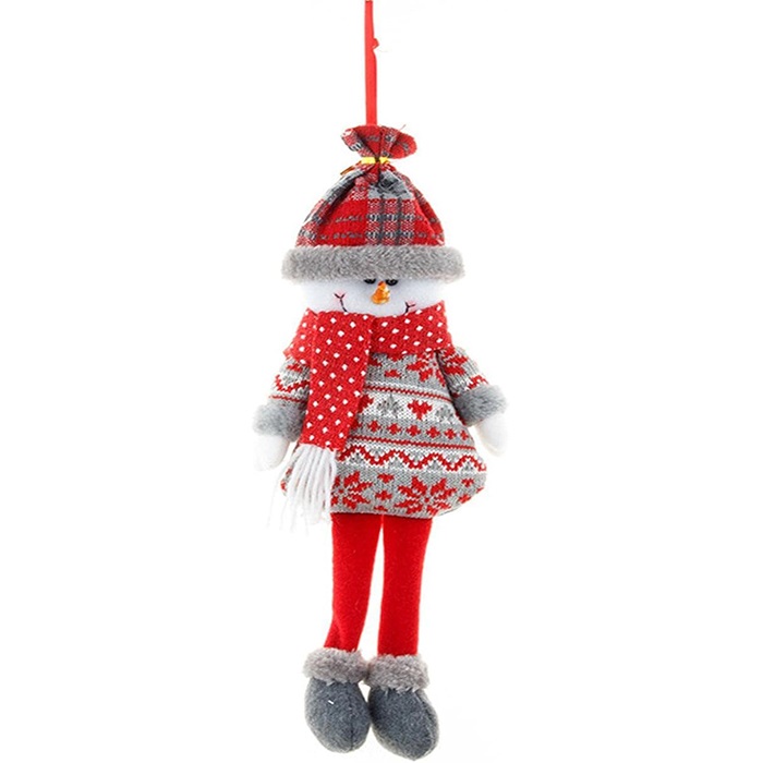 Kardan Adam Ekoseli Ayaklı Asma Süs