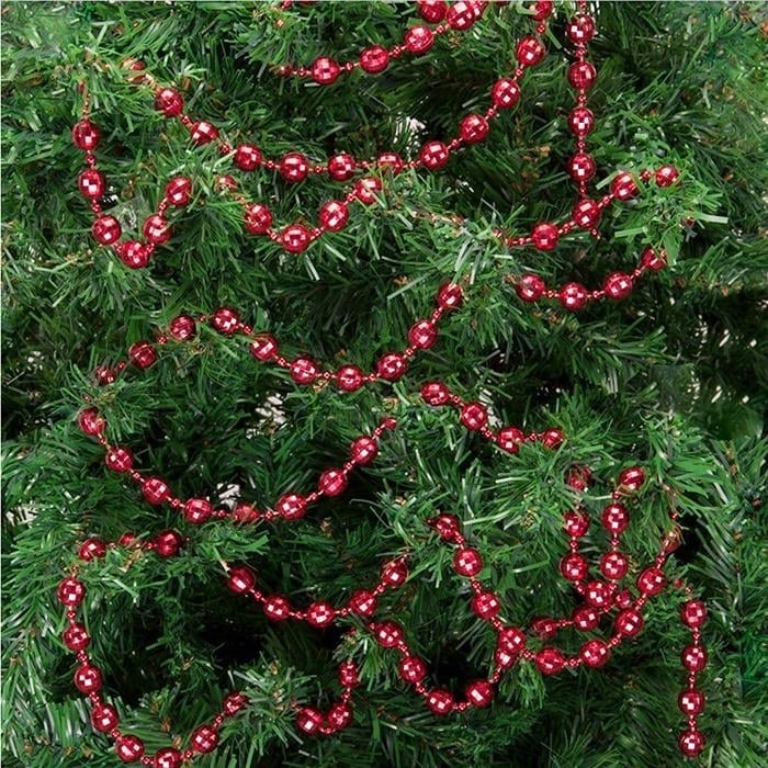 Yılbaşı Ağacı Kırmızı Renkli Zincir Süs