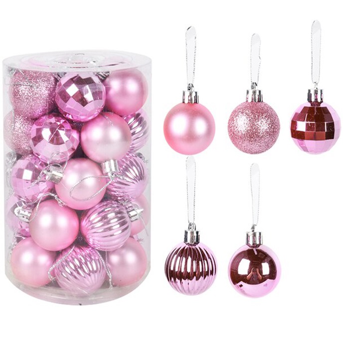 Yılbaşı Ağacı Kadife Desenli SüsTop 4 lü 10 CM