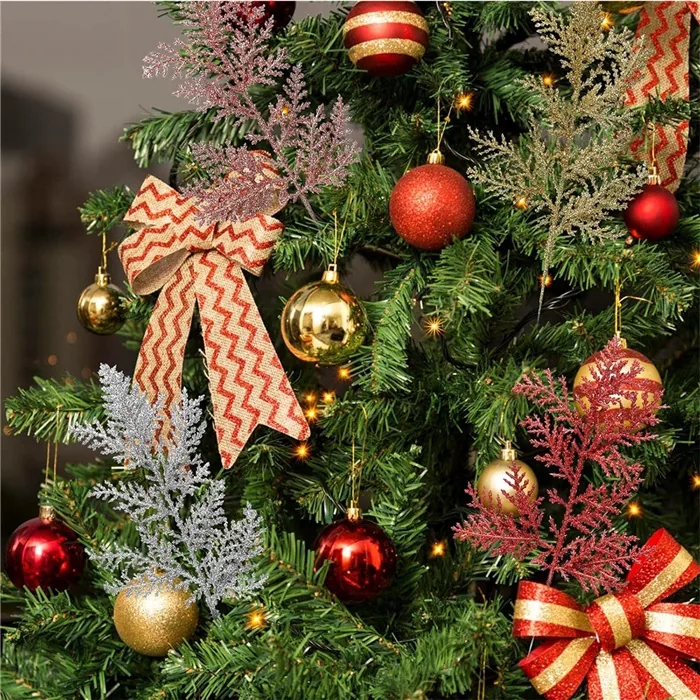 Yılbaşı Ağacı Şampanya Renkli Çam Dalları Dekor Süs