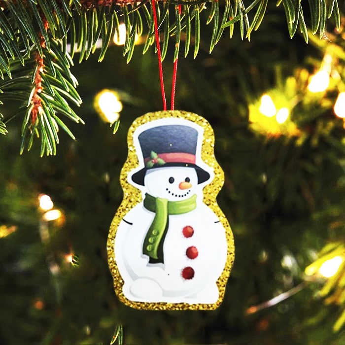 Yılbaşı Ağacı Gold Simli Kardan Adam Süs